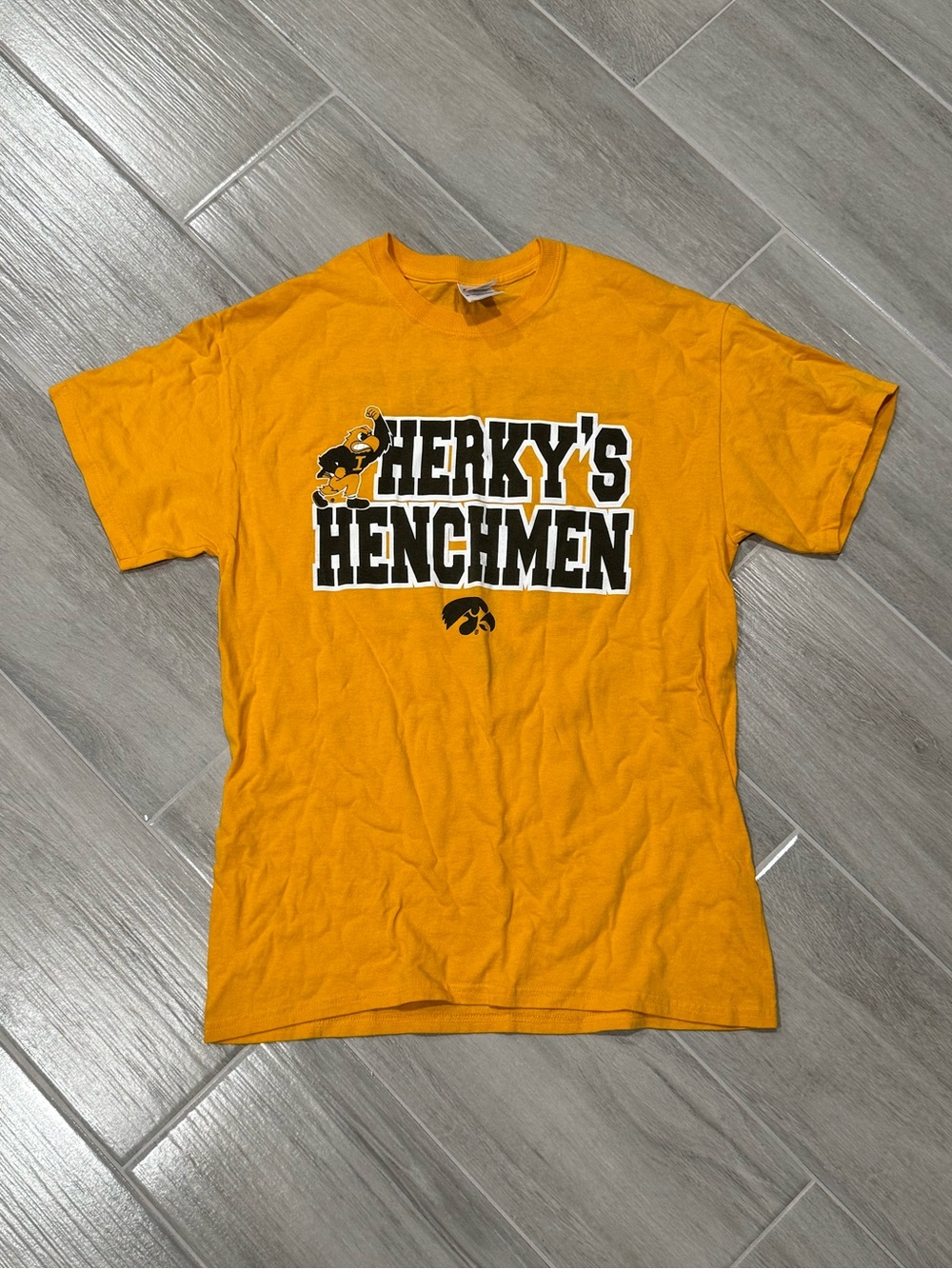 Herky's Henchmen University of Iowa Gold Graphic T-Shirt
